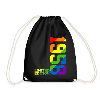 LGBTQ 1958 RAINBOW QUEER 68TH BIRTHDAY PRIDE - Drawstring Bag - black - Front