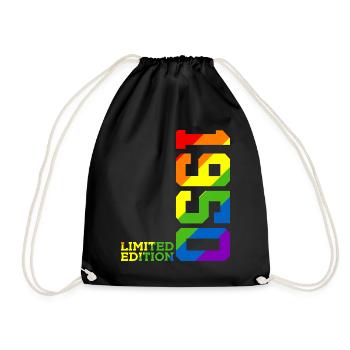 LGBTQ 1950 REGENBOGEN QUEER 76. GEBURTSTAG PRIDE - Turnbeutel - Schwarz - Vorne