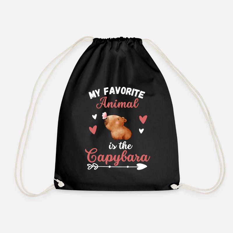 Nagetier Mein Lieblingstier ist das Capybara - Turnbeutel - Schwarz