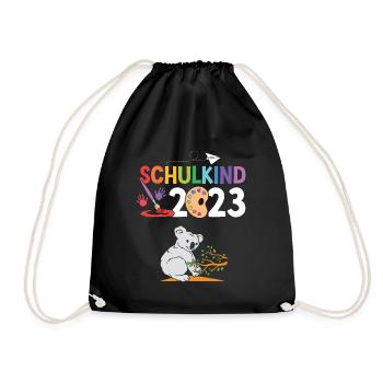 Koala Schulanfang Schulkind 2023 - Turnbeutel - Schwarz - Vorne