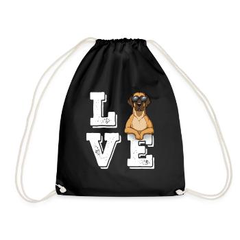 Love Great Dane - Drawstring Bag - black - Front