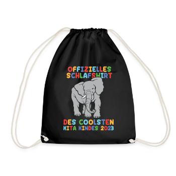 Elefant Kita Kindergarten 2023 - Turnbeutel - Schwarz - Vorne