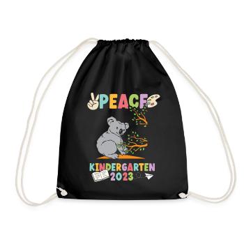Koala Peace Kindergarten 2023 - Turnbeutel - Schwarz - Vorne