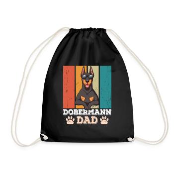 Dobermann Dad - Turnbeutel - Schwarz - Vorne