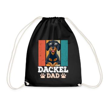 Dackel Dad - Turnbeutel - Schwarz - Vorne