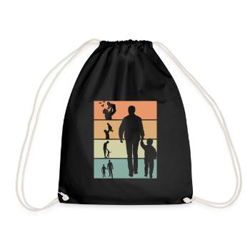 Vintage retro father and son gift - Drawstring Bag - black - Front