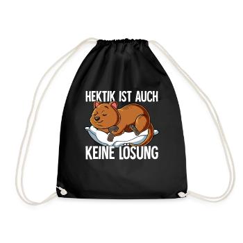 Hektik Ist Auch Keine Lösung - Turnbeutel - Schwarz - Vorne