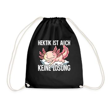 Hektik Ist Auch Keine Lösung - Turnbeutel - Schwarz - Vorne
