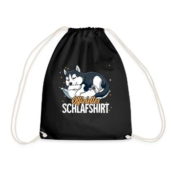 Offizielles Schlafshirt Sibirischer Husky - Turnbeutel - Schwarz - Vorne