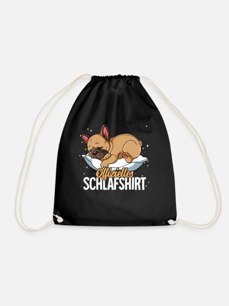 Offizielles Schlafshirt Französische Bulldogge - Turnbeutel - Schwarz