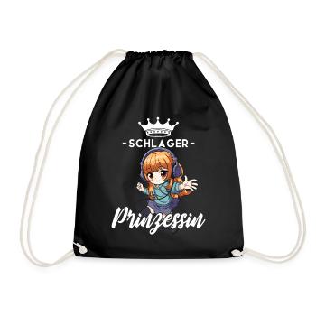 Schlager Prinzessin - Turnbeutel - Schwarz - Vorne