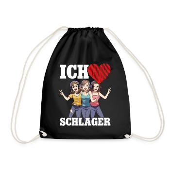I love Schlager - Drawstring Bag - black - Front