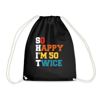 50 Jahre Funny - Humor Geburtstag 50 Jahre Geschenk - Turnbeutel - Schwarz - Vorne