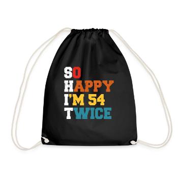 54 Jahre Funny - Humor Geburtstag 54 Jahre Geschenk - Turnbeutel - Schwarz - Vorne
