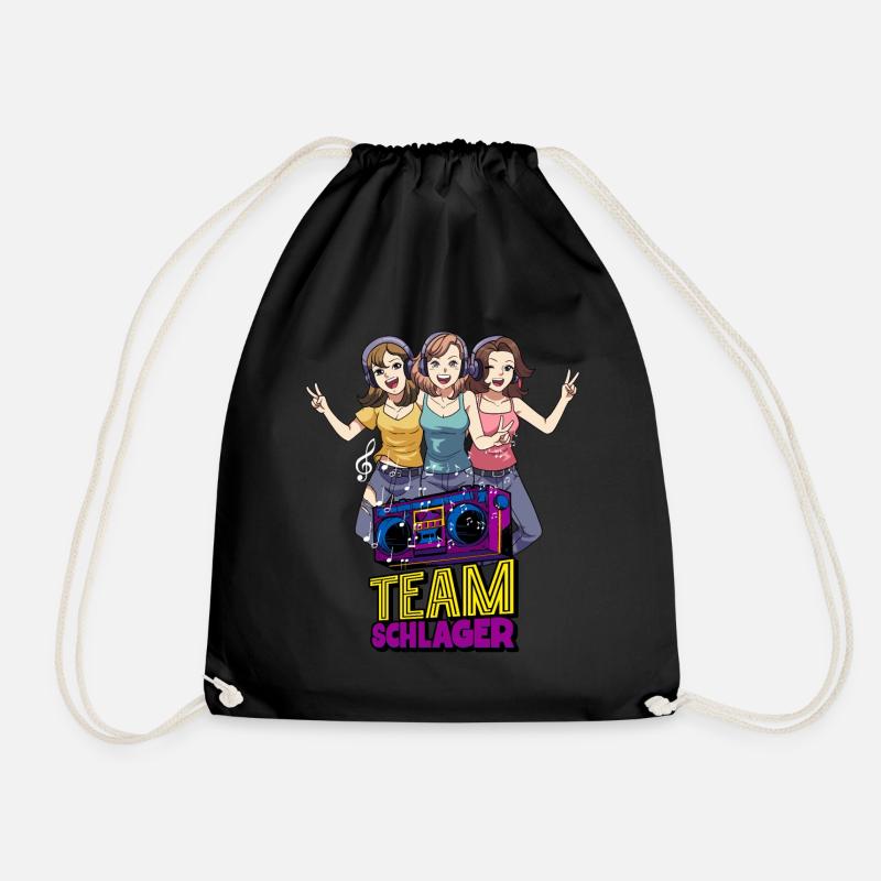Team Schlager - Turnbeutel - Schwarz