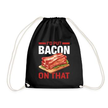 Bacon lover- I do bacon on it - Drawstring Bag - black - Front