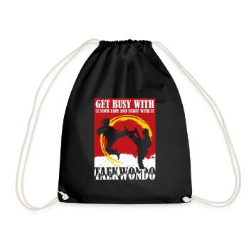 start with Taekwondo - Turnbeutel - Schwarz - Vorne