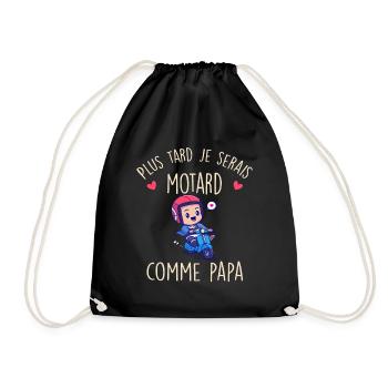 Plus tard je serais motard comme papa bébé Garçon - Sac de sport léger - noir - Devant