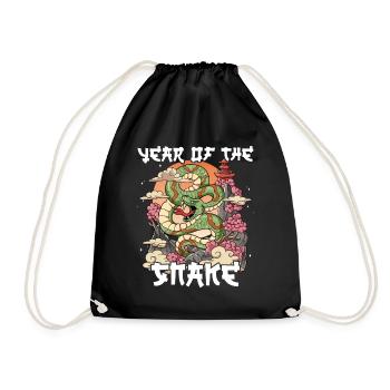 Year of the Serpent Lunar New Year Chinese - Drawstring Bag - black - Front