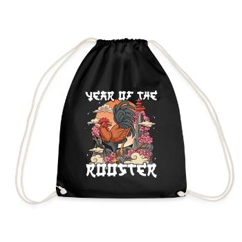 Year of the Rooster Lunar New Year Chinese - Drawstring Bag - black - Front