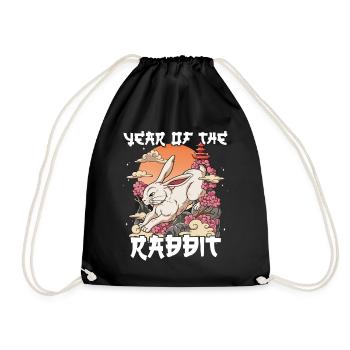 Year of the Rabbit Lunar New Year Chinese - Drawstring Bag - black - Front