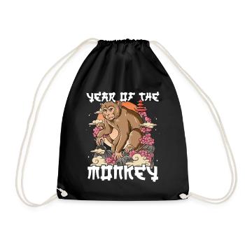 Year of the Monkey Lunar New Year Chinese - Drawstring Bag - black - Front
