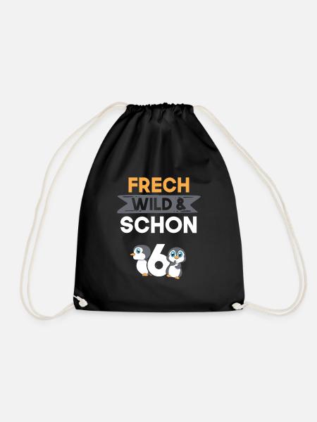 6 Jahre Geburtstag Junge Mädchen Pinguin - Turnbeutel - Schwarz