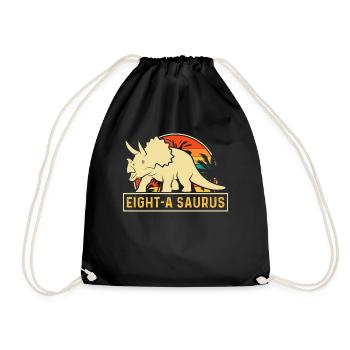 Eight-A Saurus Triceratops 8e anniversaire - Sac de sport léger - noir - Devant