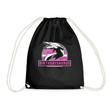 Rawrsome Since 2013 Mosasaurus 10th Birthday - Drawstring Bag - black - Front