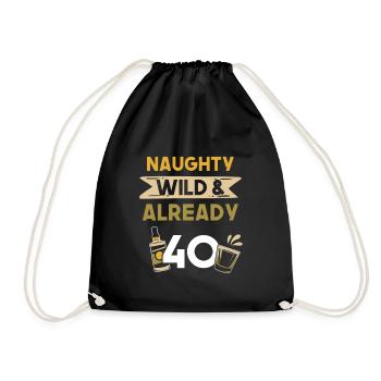 Geschenk 40 Jahre Geburtstag Whiskey - Turnbeutel - Schwarz - Vorne