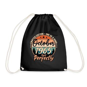 October 1965 anniversary 1965 legends October - Drawstring Bag - black - Front
