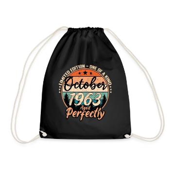 Oktober 1963 Jubiläum 1963 Legenden Oktober - Turnbeutel - Schwarz - Vorne
