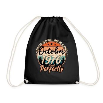 October 1976 anniversary 1976 legends October - Drawstring Bag - black - Front