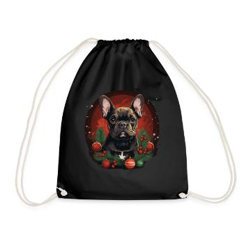 Bouledogue français de Noël - Sac de sport léger - noir - Devant