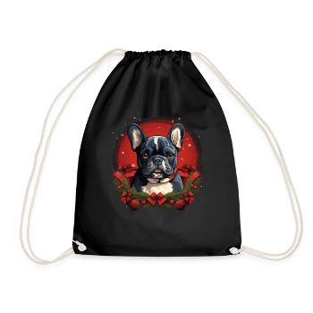 Bouledogue français de Noël - Sac de sport léger - noir - Devant