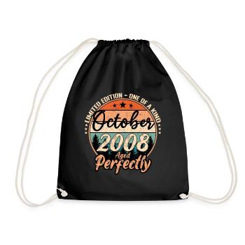 October 2008 anniversary 2008 legends October - Drawstring Bag - black - Front
