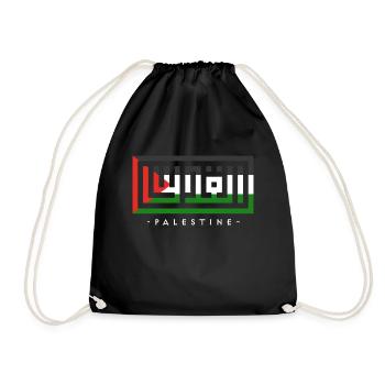 Free Palestine, Palestinian Patriotic Flag, - Drawstring Bag - black - Front
