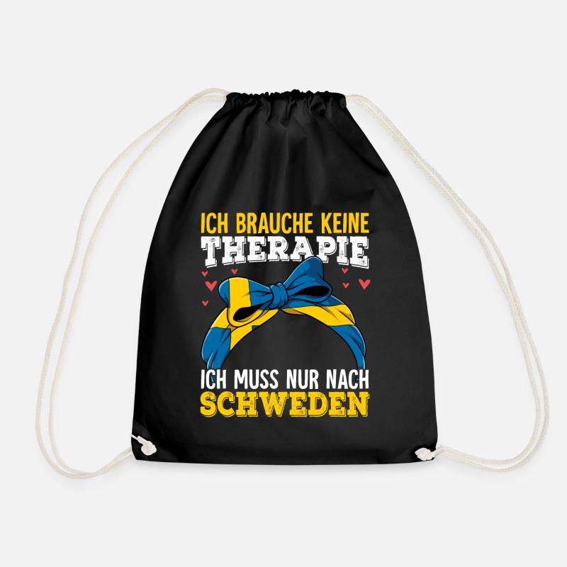 Schweden - Turnbeutel - Schwarz