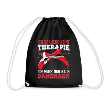 Dänemark - Turnbeutel - Schwarz - Vorne