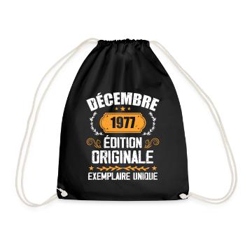 Anniversaire Cadeau Millésime Décembre 1977 - 197 - Sac de sport léger - noir - Devant