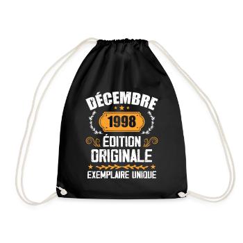 Anniversaire Cadeau Millésime Décembre 1998 - 199 - Sac de sport léger - noir - Devant