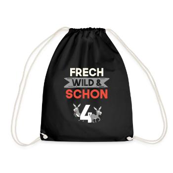 4 Jahre Geburtstag Junge Mädchen Esel - Turnbeutel - Schwarz - Vorne