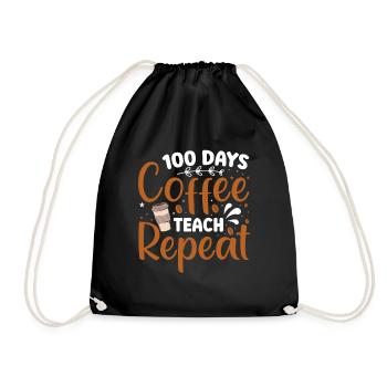 Coffee Teach Repeat - Drawstring Bag - black - Front