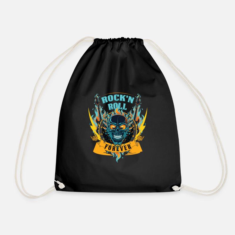 Rock n Roll Forever Skull Rocker Geschenk - Turnbeutel - Schwarz