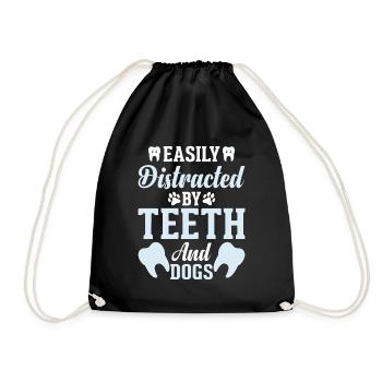 Dentist Dentist Teeth - Drawstring Bag - black - Front