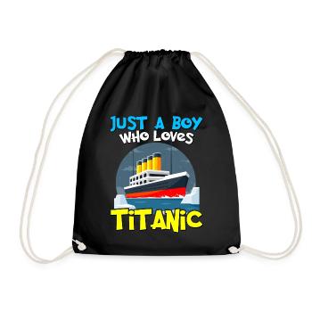 RMS Titanic Sunset Cruise Ship Retro Sunset Boys - Drawstring Bag - black - Front
