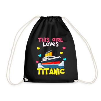 RMS Titanic Gifts for Girls Titanic Lovers Ship - Drawstring Bag - black - Front
