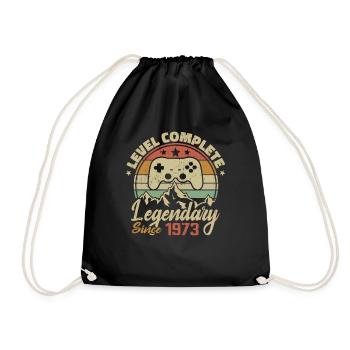 1973 Complete Level Birthday Gift - 1973 - Drawstring Bag - black - Front
