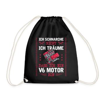 6 Zylinder Tuner Tuning V6 - Turnbeutel - Schwarz - Vorne