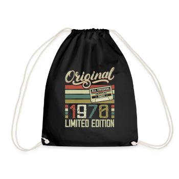 Jahrgang 1970er Retro 1970er Jahre Geburtstagsgeschenk - Turnbeutel - Schwarz - Vorne